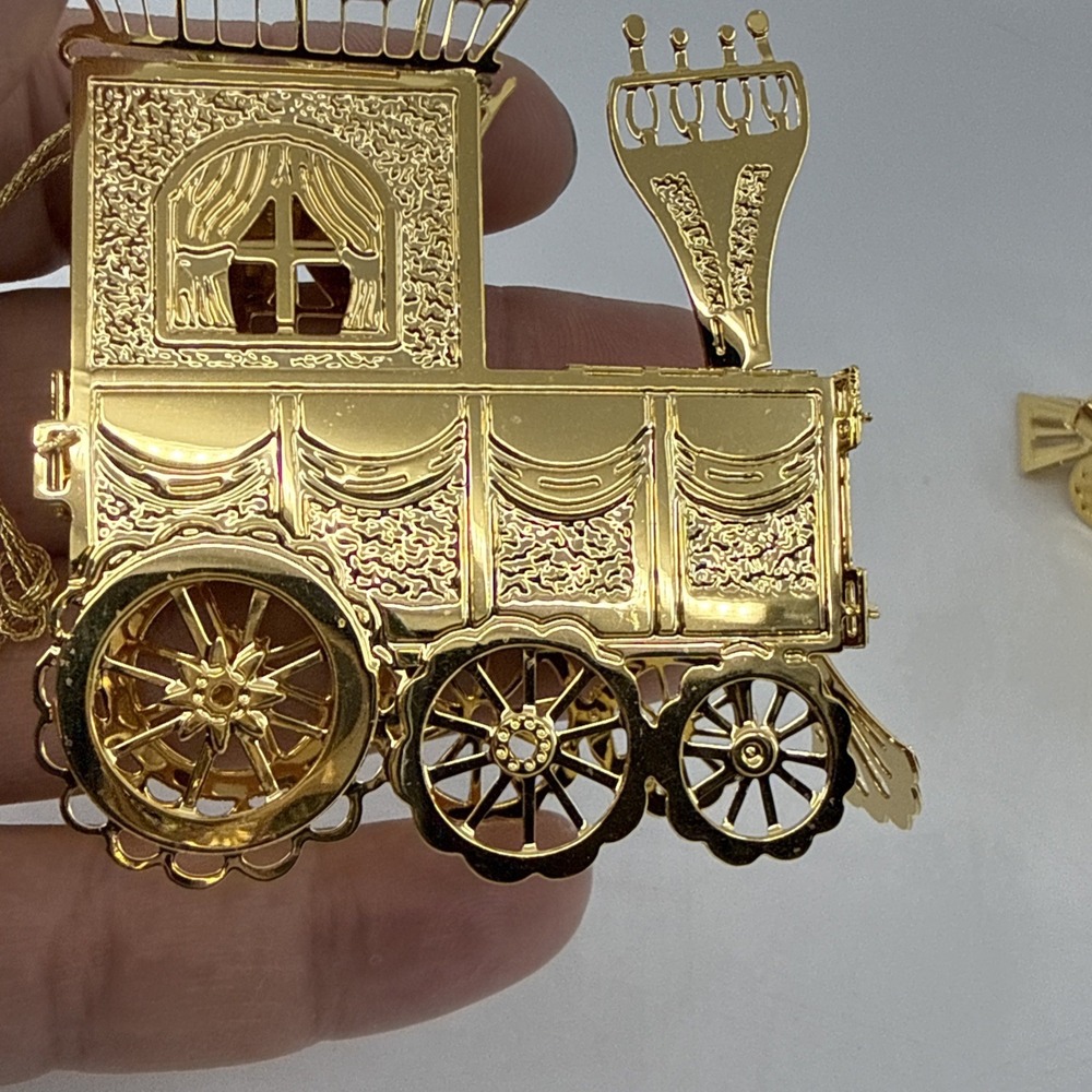 2 Danbury Mint 1990s Christmas Ornaments 23K gold Plated - Picture 7 of 13